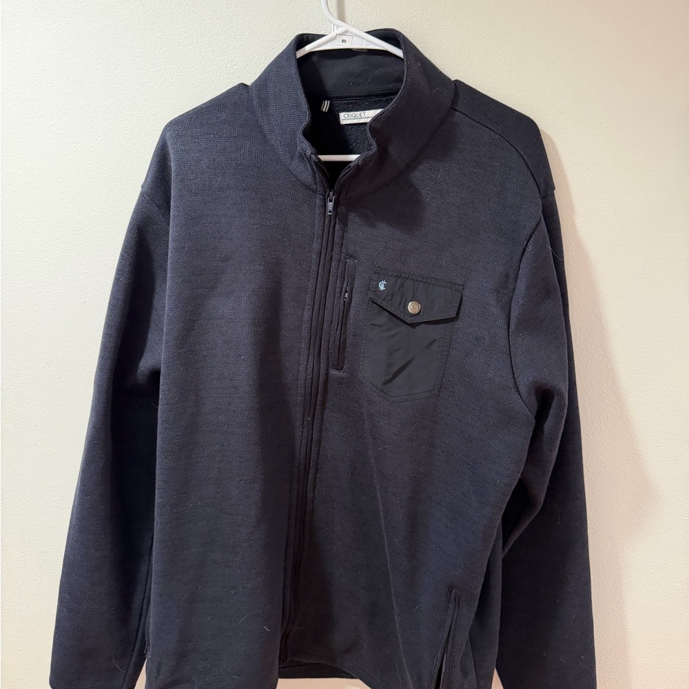 Criquet Men’s XXL Full-Zip Jacket Black Casual Layer – Small Hole (See Photos)
